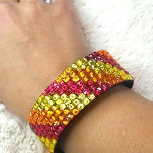 Multicolored Crystal Strap Bracelet